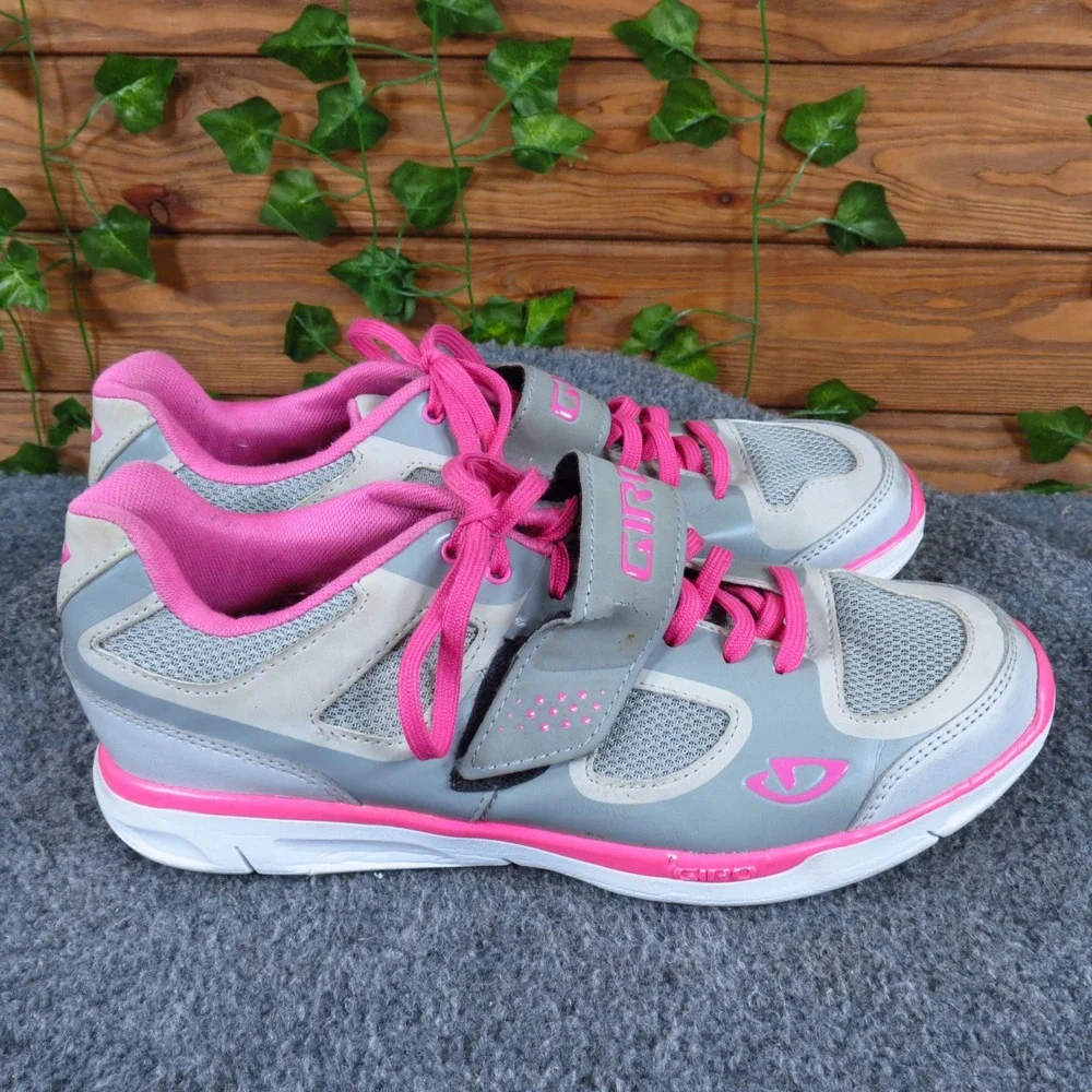 Giro Whynd Women Cycling Shoe Size 9 Indoor Spin Road Bike Gray Pink Synthetic